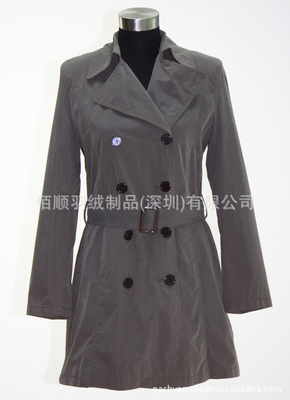 【廠家批發(fā)供應(yīng)女裝修身長款風(fēng)衣大衣配腰帶工廠生產(chǎn)訂制 054】價(jià)格,廠家,圖片,服裝加工,佰順羽絨制品(深圳)-